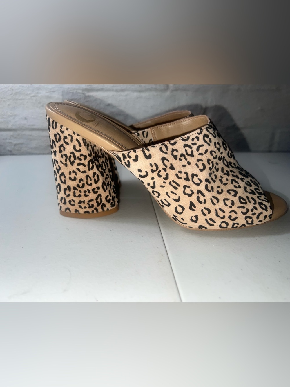 GB Gianni Bini Leopard Print Open Toe Heeled Mules Sandal Slides - Size 8 NWOB - Picture 4 of 9